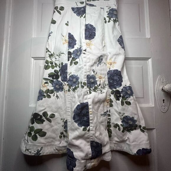 NICHOLAS || Floral Flare Midi Denim Dress Size 4 - Picture 8 of 13